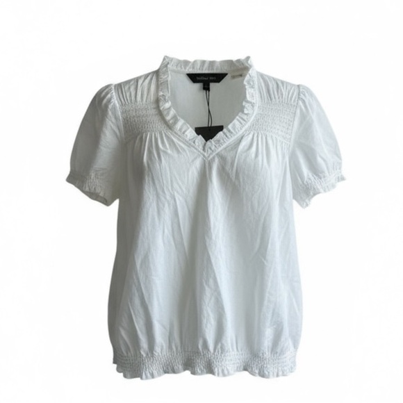 New with tags white cotton v neck blouse - Picture 1 of 3